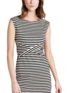 NWT Theory - Clinton Stripe Sleeveless Front Twist Dress, XL